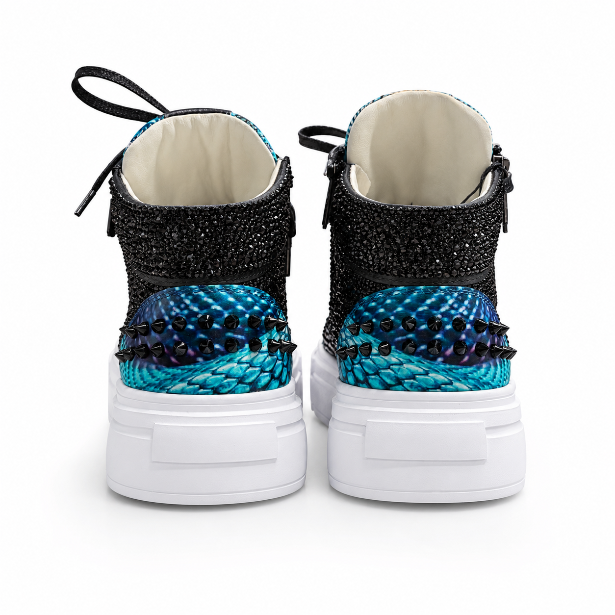 Sneakers Hi-Top, Piele, Cristale, Ocean Crystal