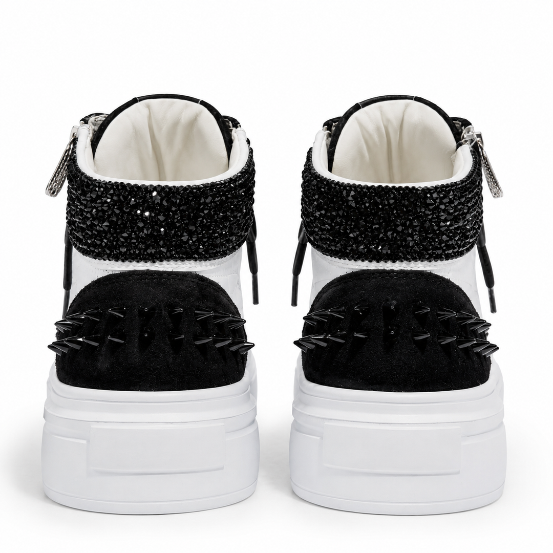 Sneakers Hi-Top, Piele, Cristale, Eclipse Croco Crystal