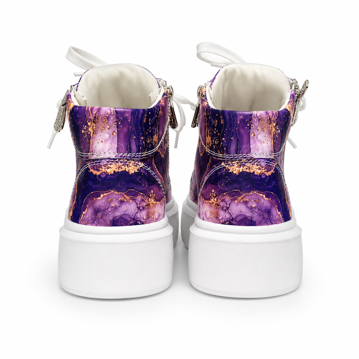 Sneakers Hi-Top, Piele, Cristale, Amethyst Crystal