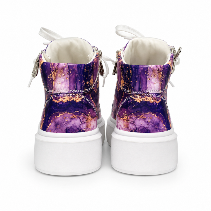 Sneakers Hi-Top, Piele, Cristale, Amethyst Crystal