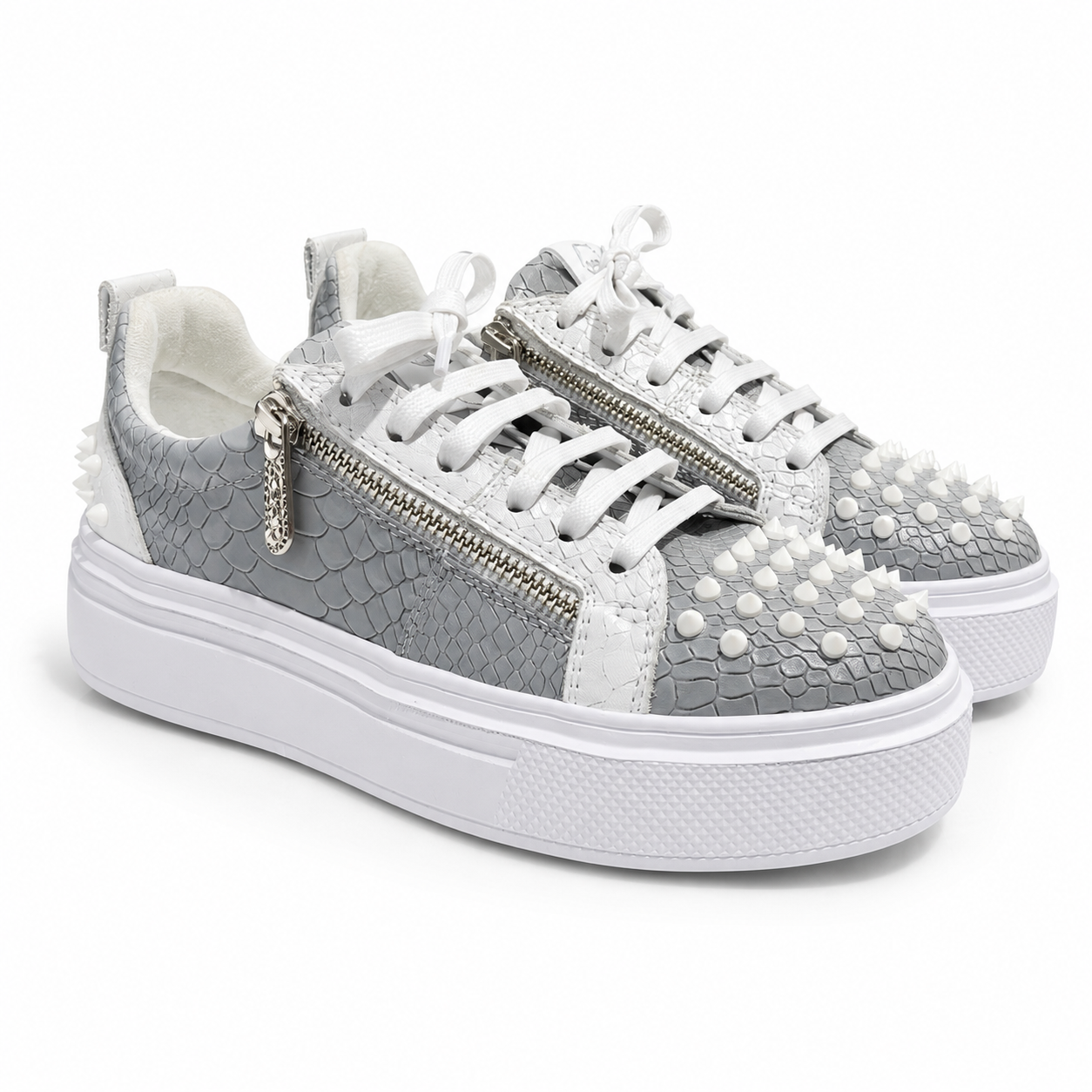Sneakers Low-Top, Piele, Arctic Grey