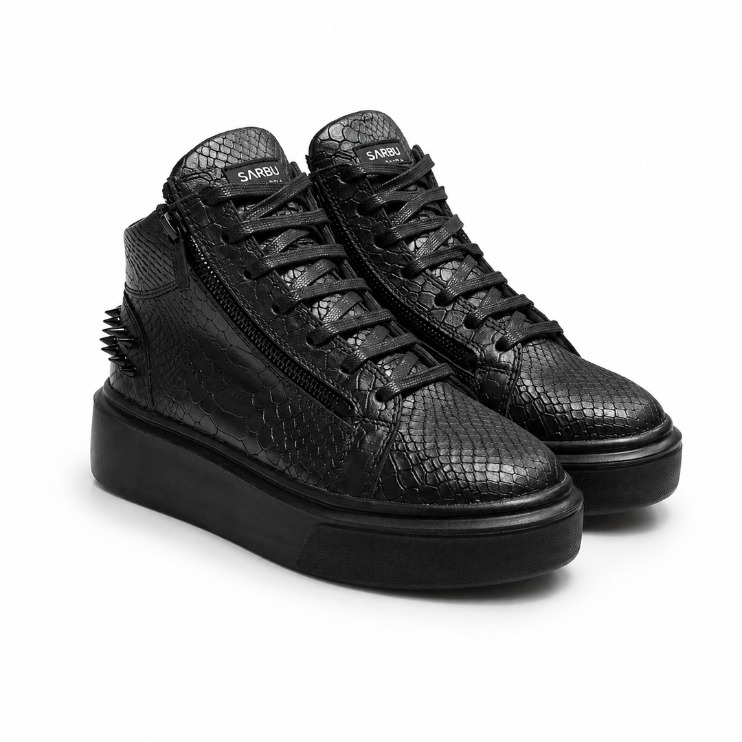 Sneakers Hi-Top, Piele, Black Obsession