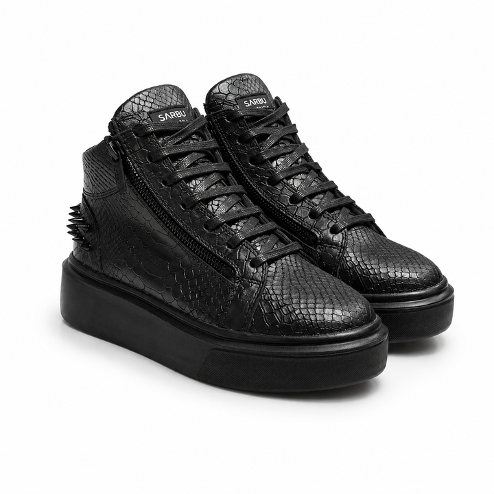 Sneakers Hi-Top, Piele, Black Obsession