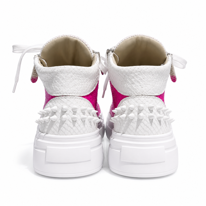 Sneakers Hi-Top, Piele, Neon Touch