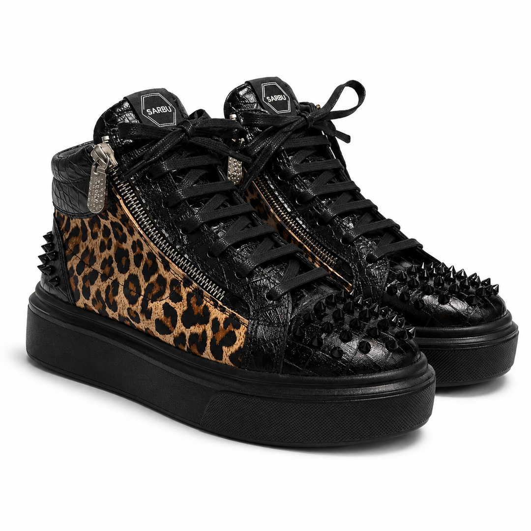 Sneakers Hi-Top, Piele, Panther Leo