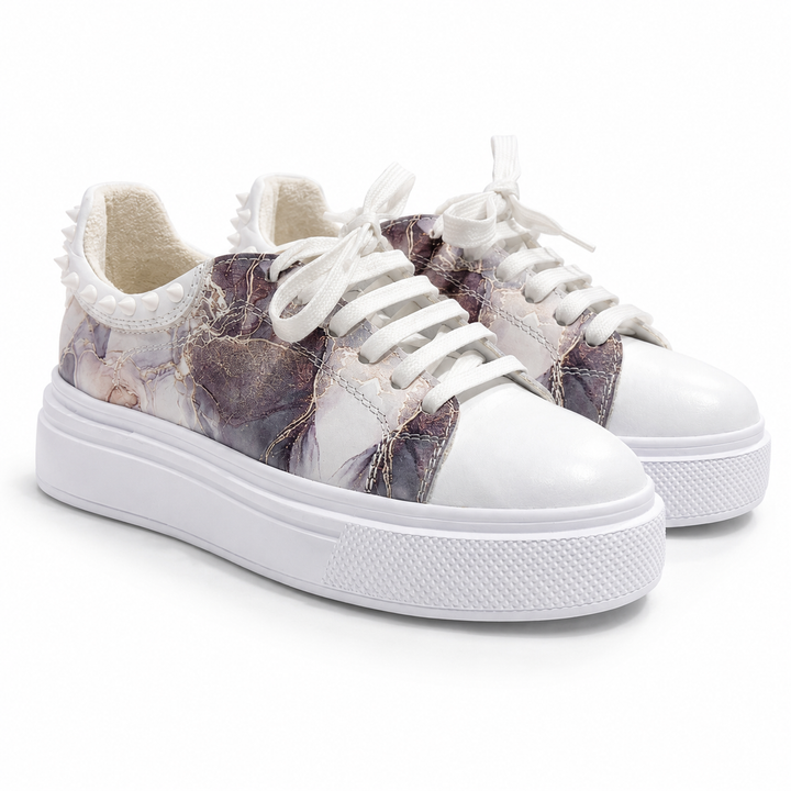 Sneakers Low-Top, Piele, Grey Marble