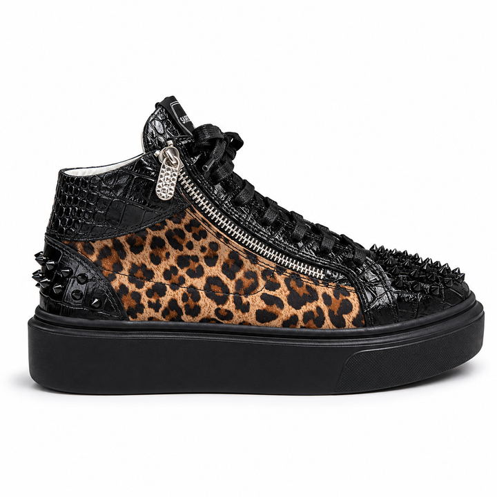 Sneakers Hi-Top, Piele, Panther Leo