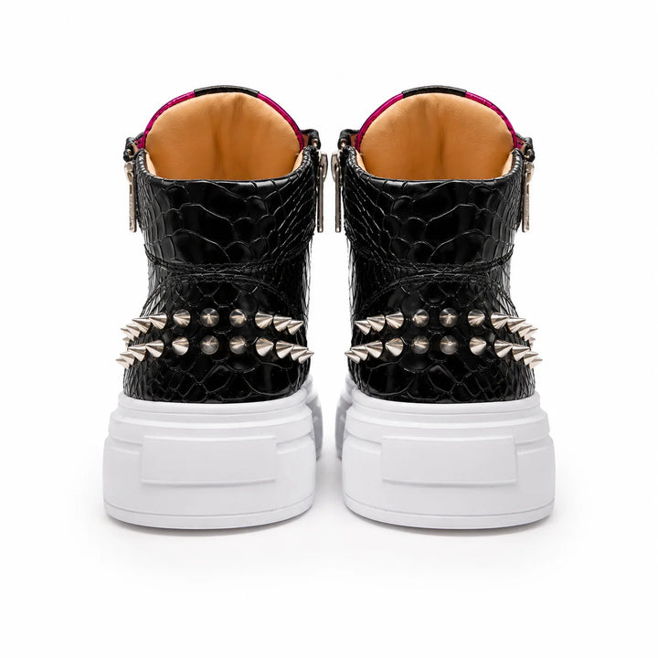 Sneakers Hi-Top, Piele, Metalic Blush