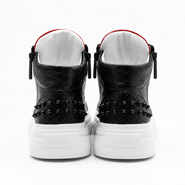 Sneakers Hi-Top, Piele, Obsidian Rouge