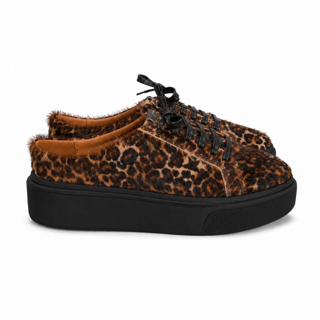 Mule Sneakers, Saboti, Piele, Wild Leopard
