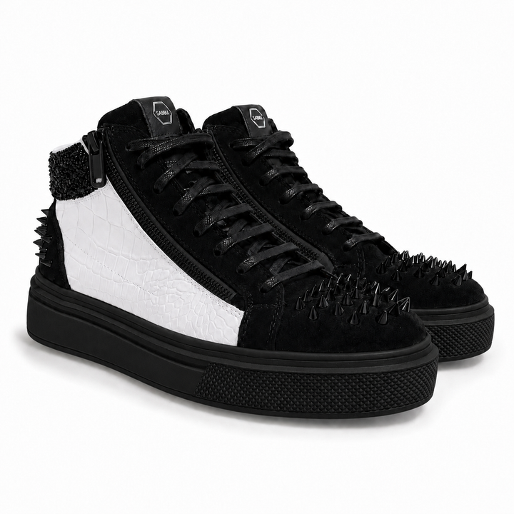 Sneakers Hi-Top, Piele, Cristale, Eclipse Croco Crystal