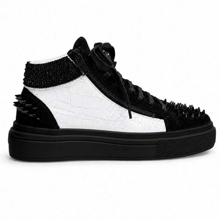 Sneakers Hi-Top, Piele, Cristale, Eclipse Croco Crystal
