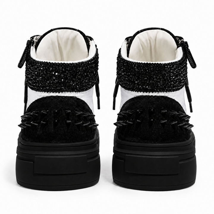 Sneakers Hi-Top, Piele, Cristale, Eclipse Croco Crystal
