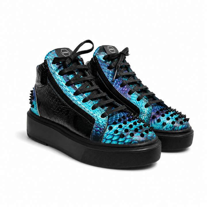 Sneakers Hi-Top, Piele, Azure Venom
