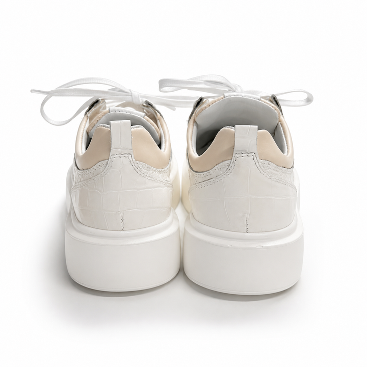 Sneakers Low-Top, Piele, Cream Croco
