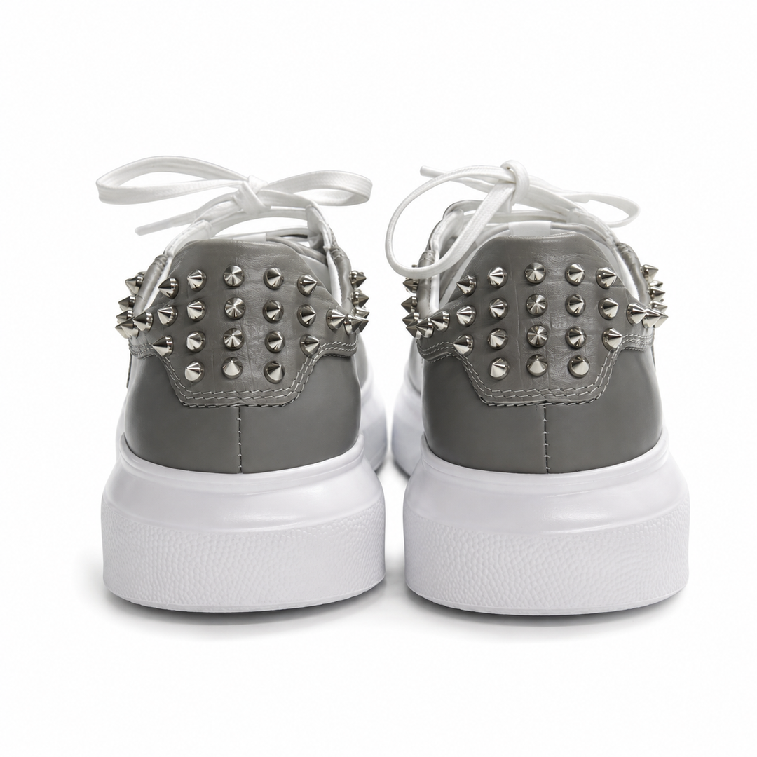 Sneakers Low-Top, Piele, Steel Grey