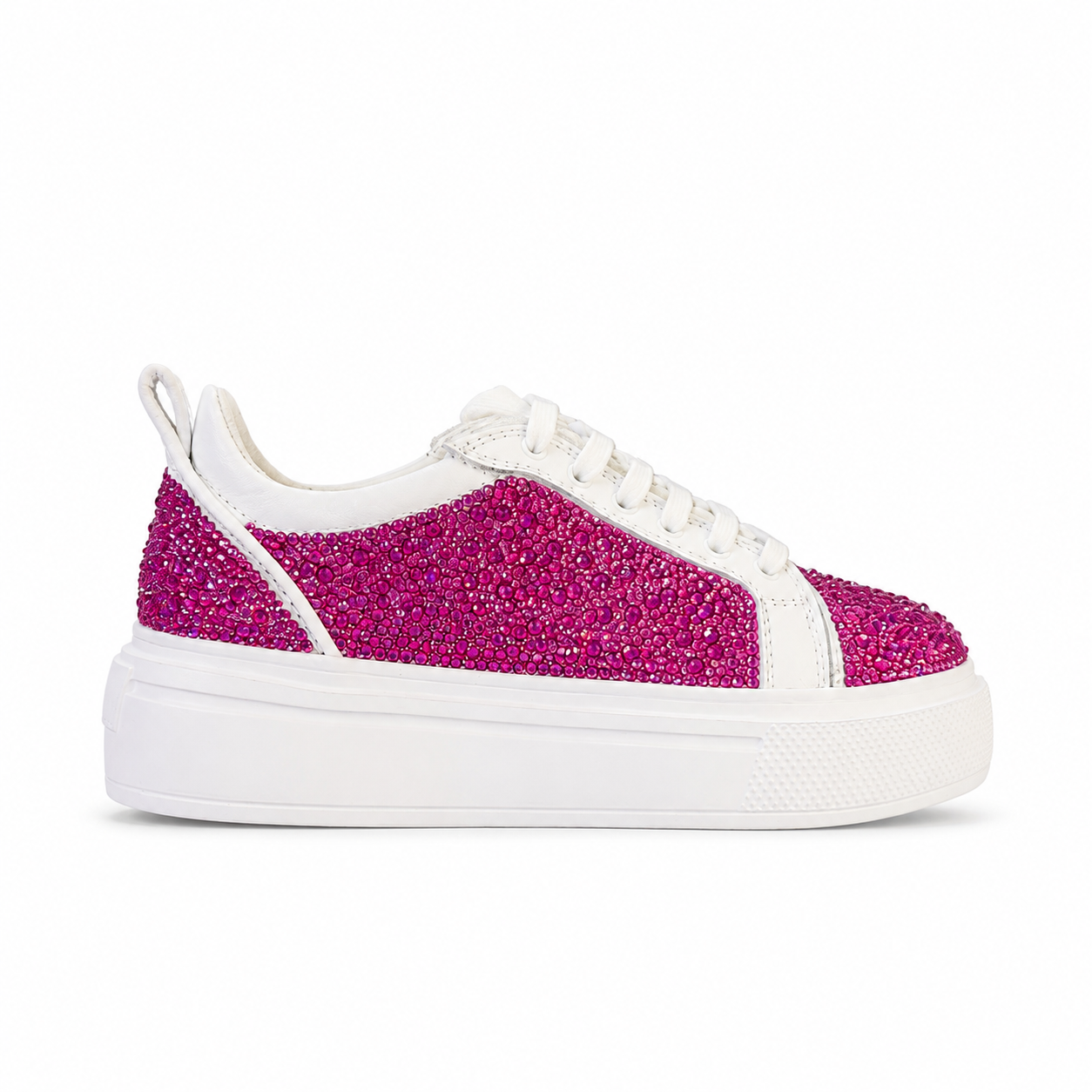 Sneakers Low-Top, Piele, Cristale, Pink Crystal