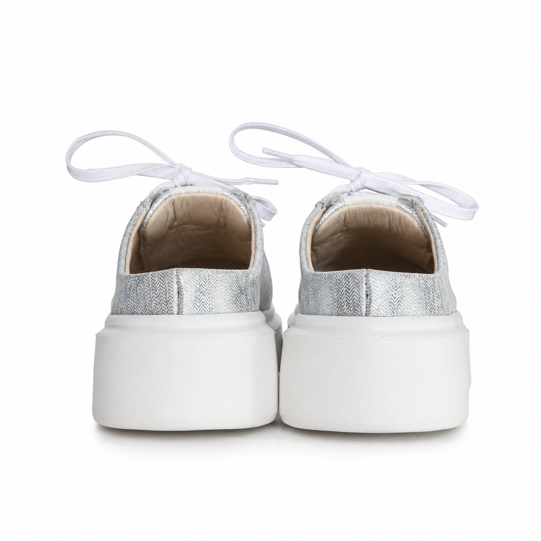 Mule Sneakers, Saboți, Piele, Ice Silver Studs