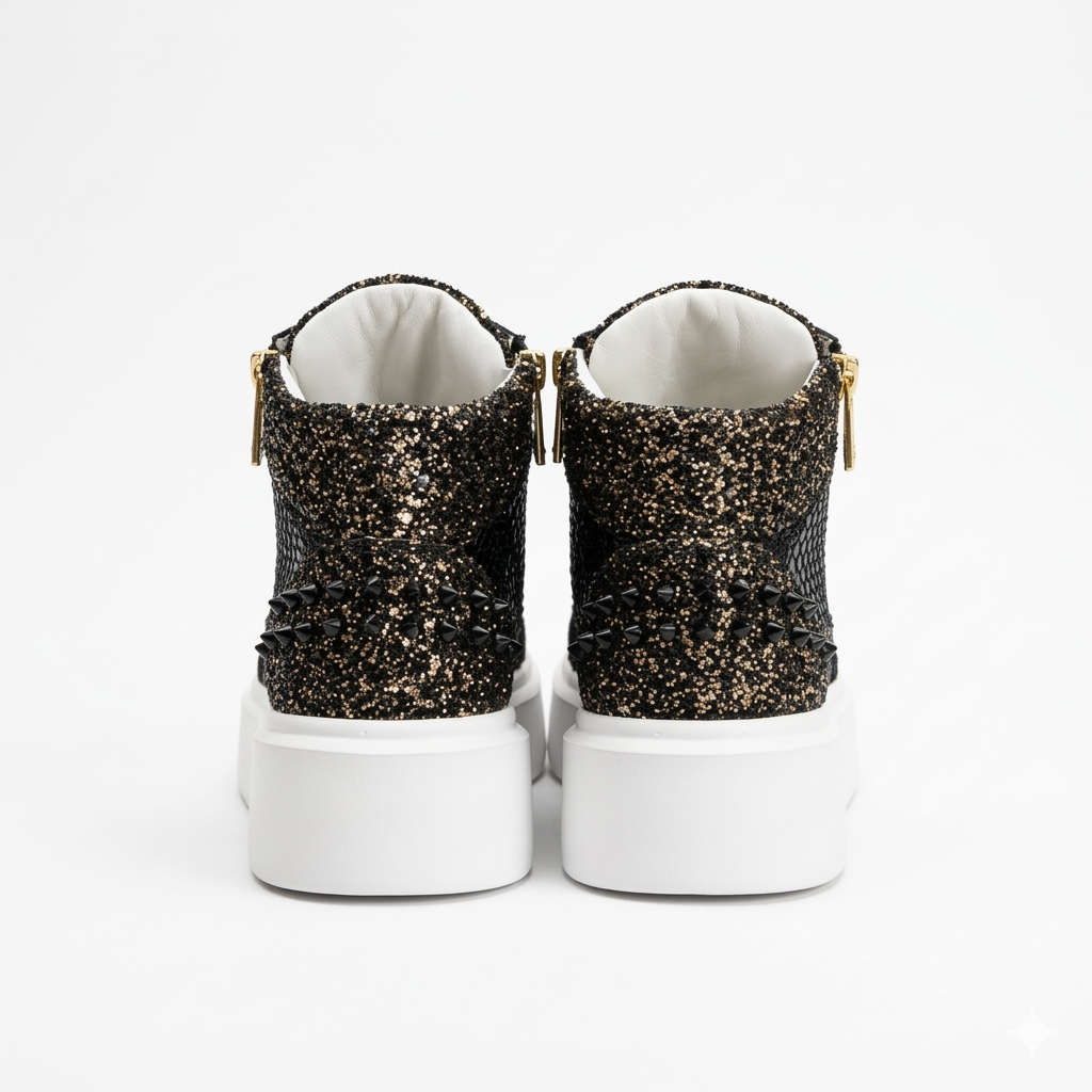 Sneakers Hi-Top, Piele, Copper Sparkle