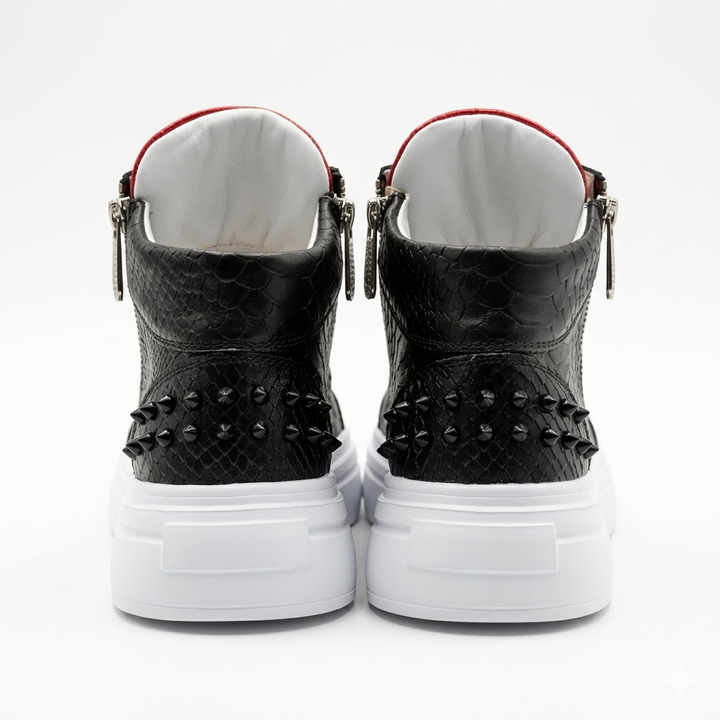 Sneakers Hi-Top, Piele, Obsidian Rouge