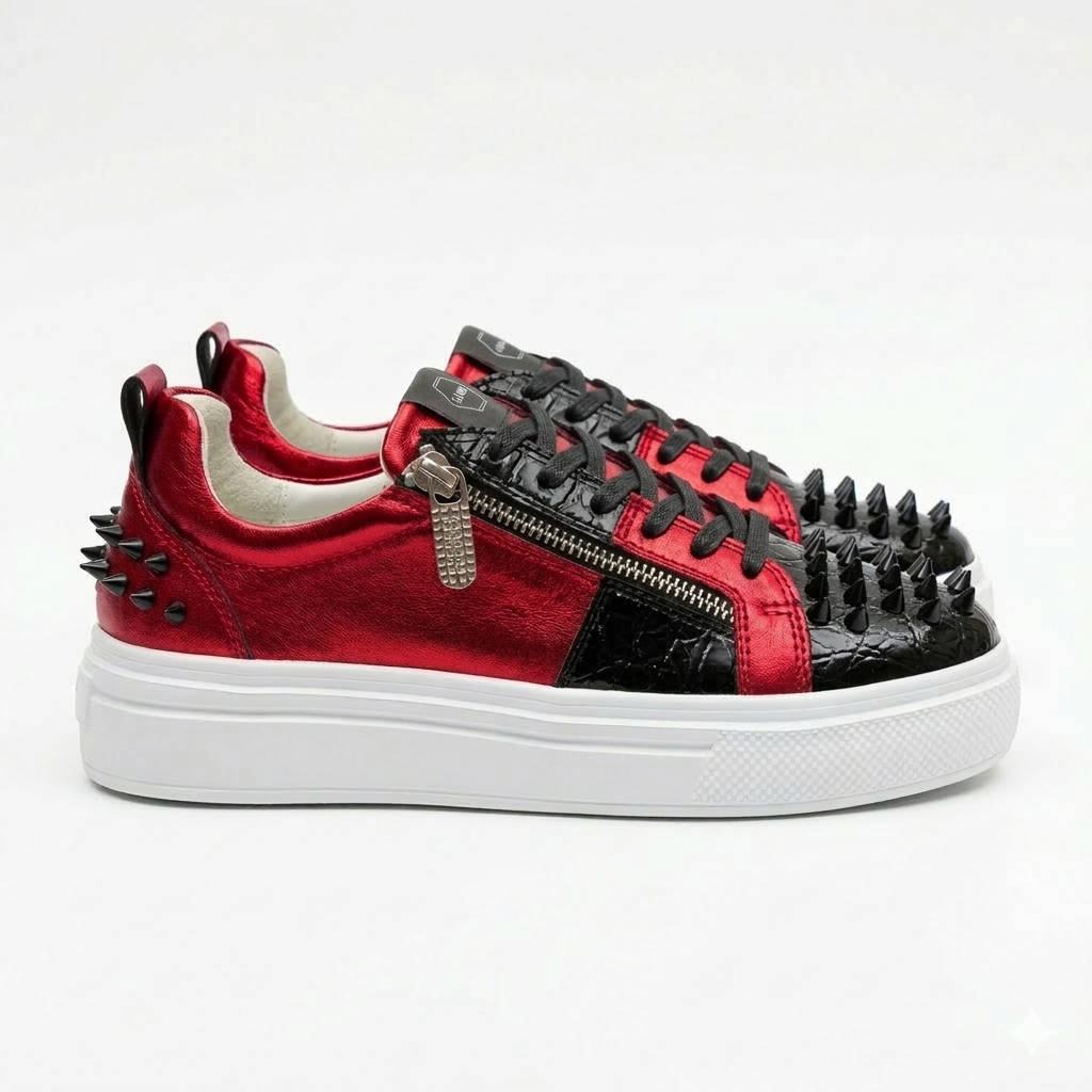 Low Sneakers Rosso Nero