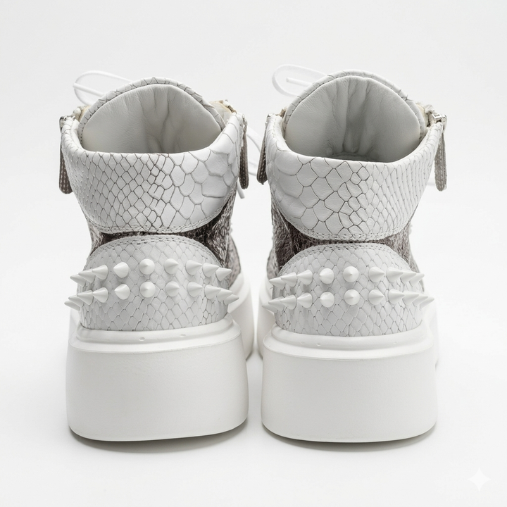 Sneakers Hi-Top, Piele, Crinkled