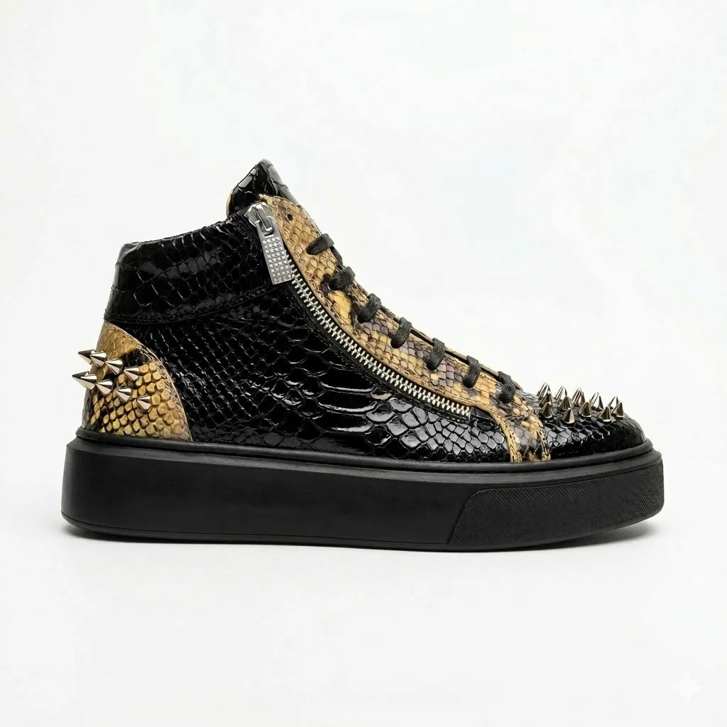 Sneakers Hi-Top, Piele, Dark Crown