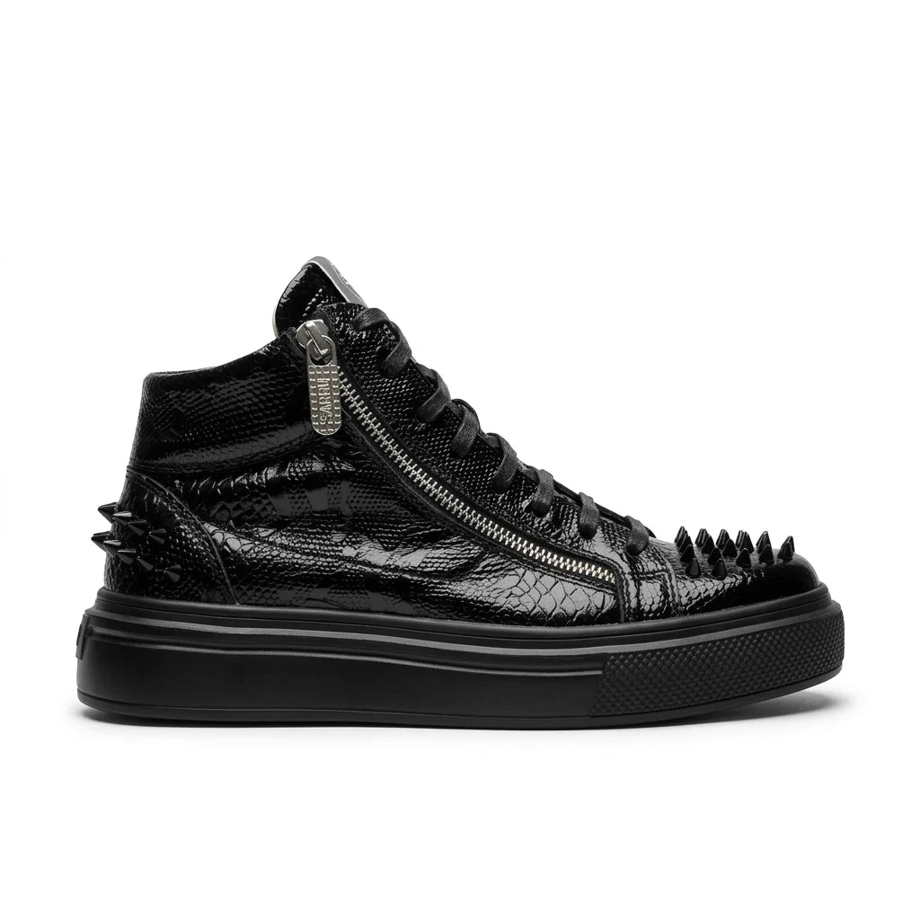 Sneakers Hi-Top, Piele, Black Imperium