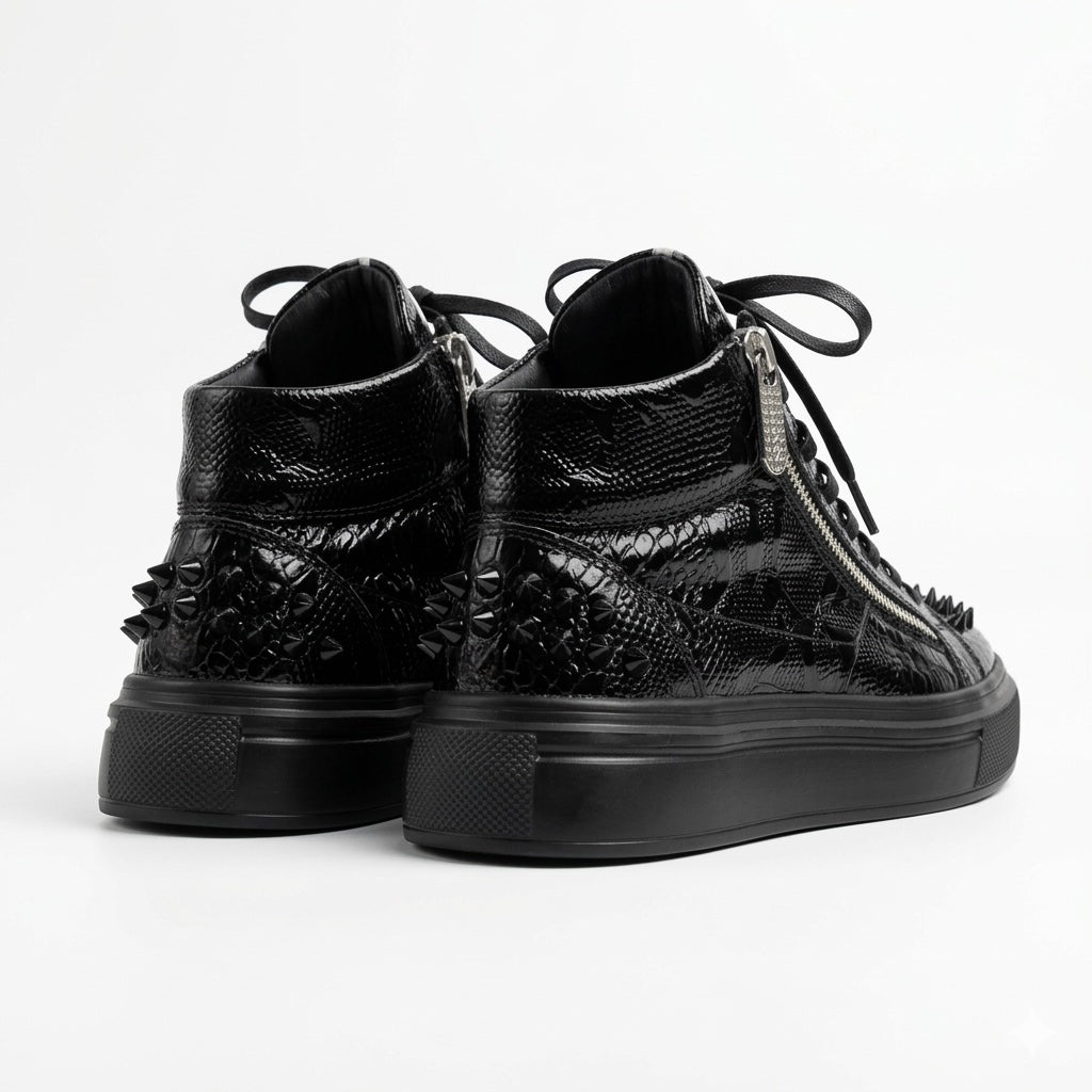 Sneakers Hi-Top, Piele, Black Imperium