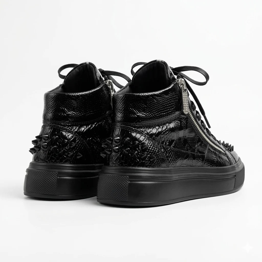 Sneakers Hi-Top, Piele, Black Imperium