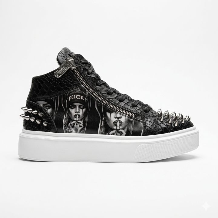 Sneakers Hi-Top, Piele, Rebel Spike