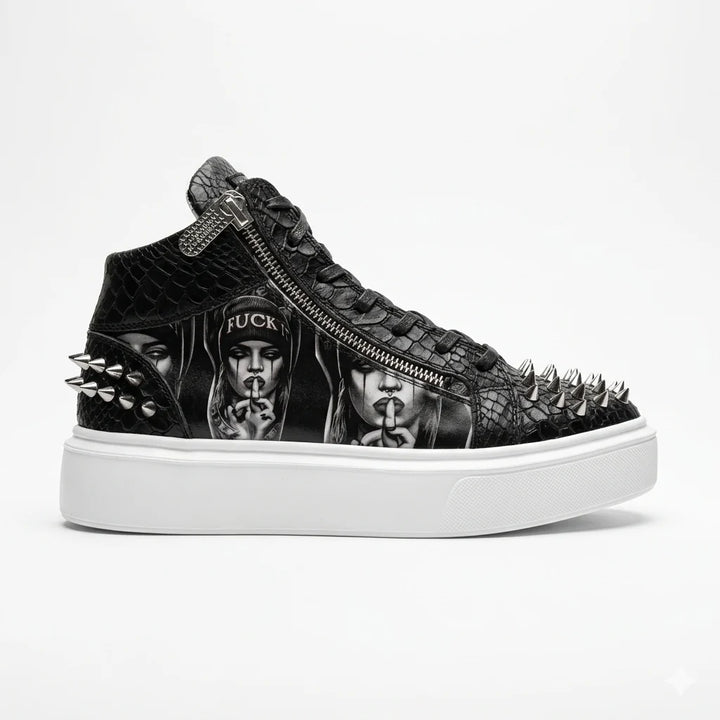 Sneakers Hi-Top, Piele, Rebel Spike