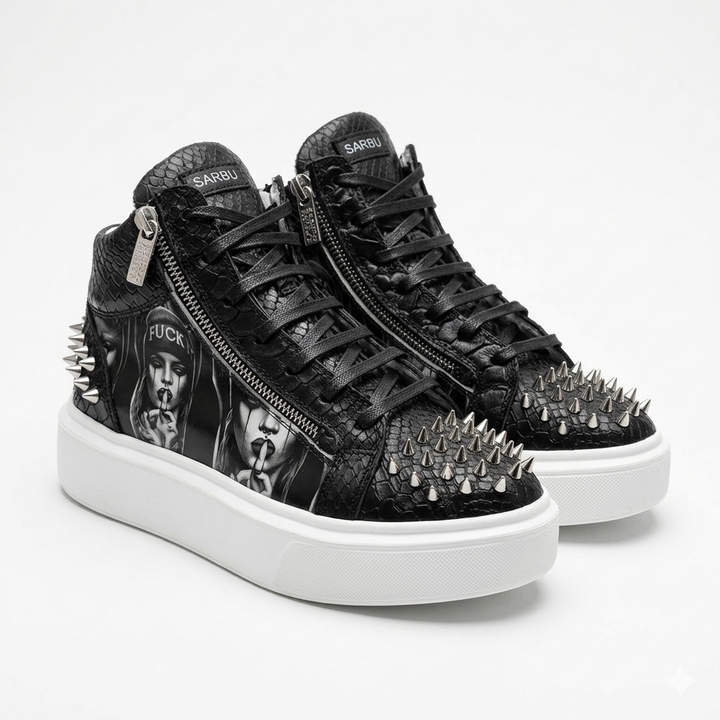 Sneakers Hi-Top, Piele, Rebel Spike