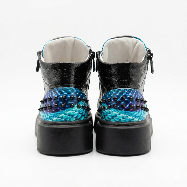 Sneakers Hi-Top, Piele, Azure Venom