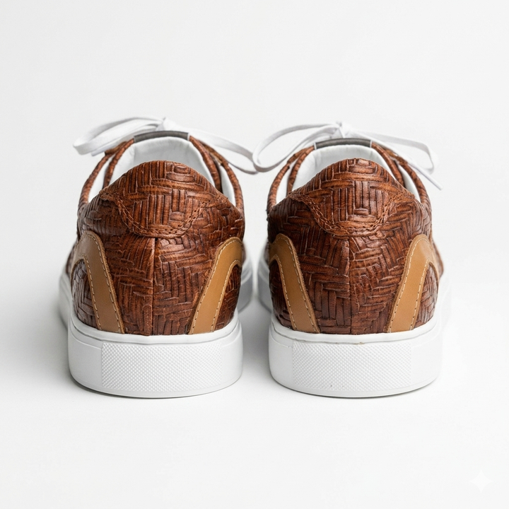 Sneakers Low-Top, Piele, Caramel Serpent