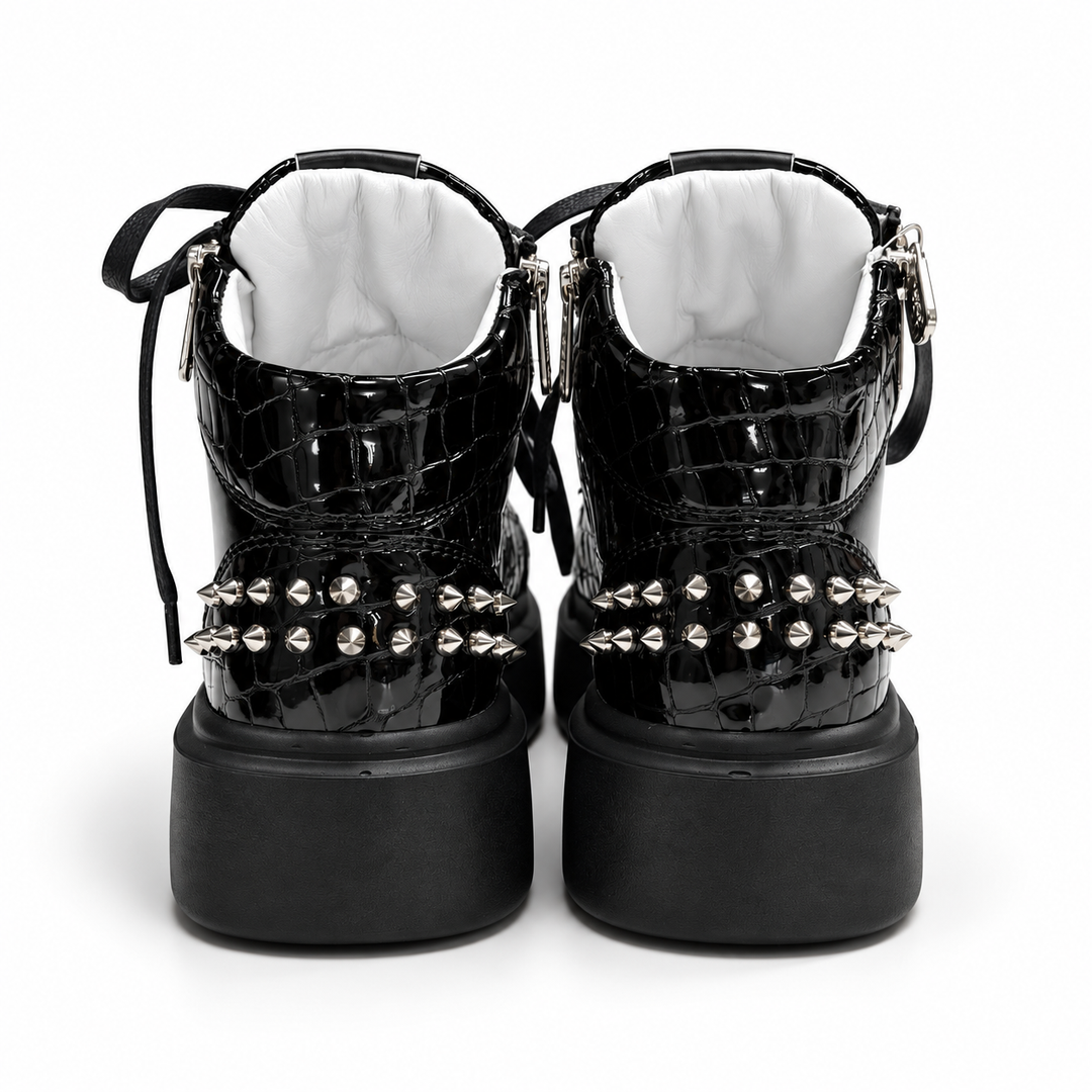 Sneakers Hi-Top, Piele, Wild Noir