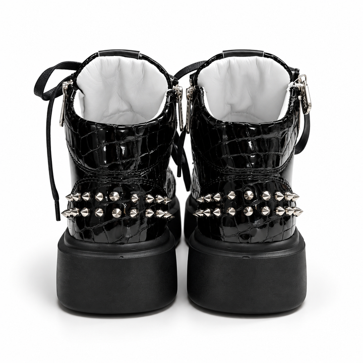 Sneakers Hi-Top, Piele, Wild Noir