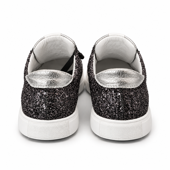 Sneakers Low-Top, Piele, Silver Noir