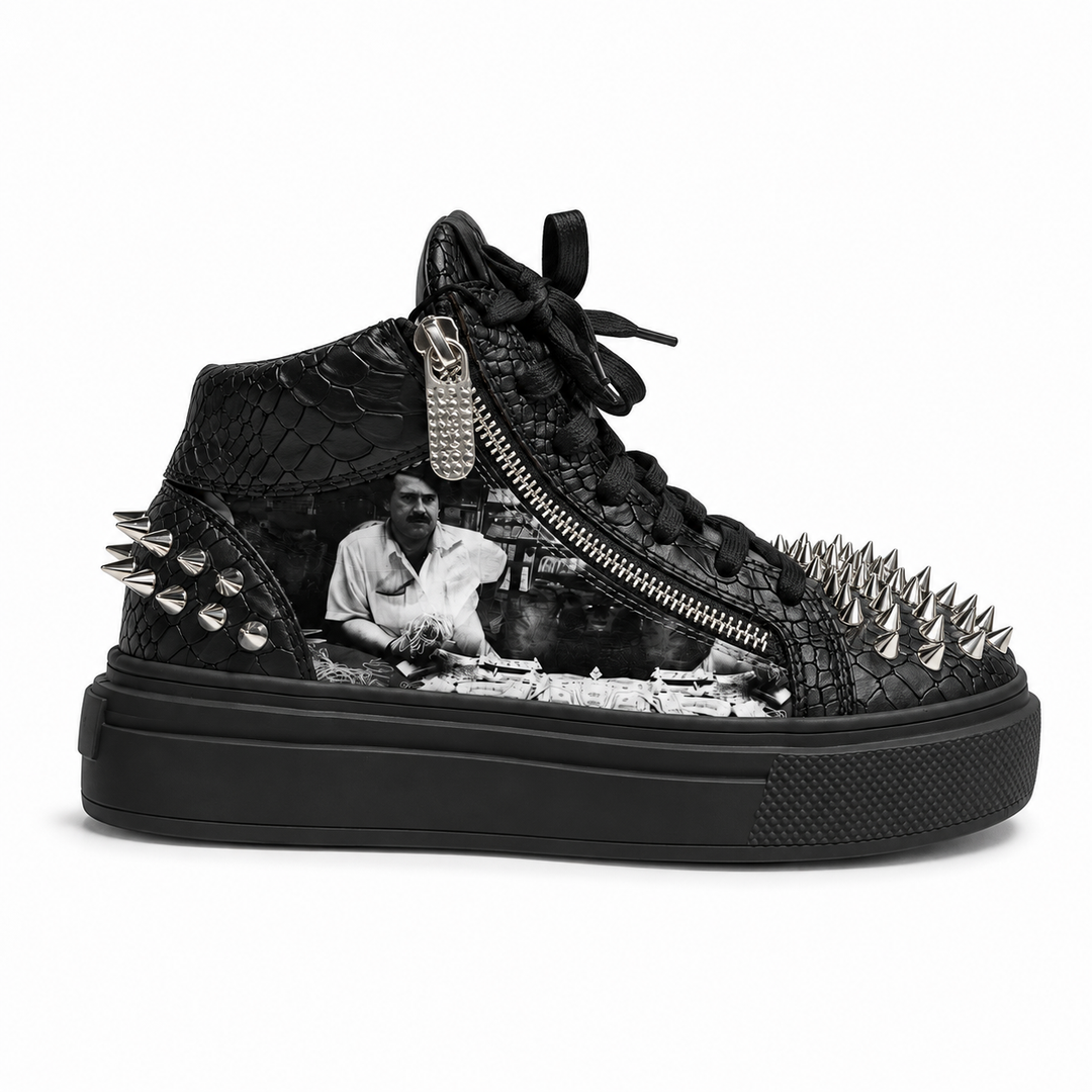 Sneakers Hi-Top, Piele, Narcos Black