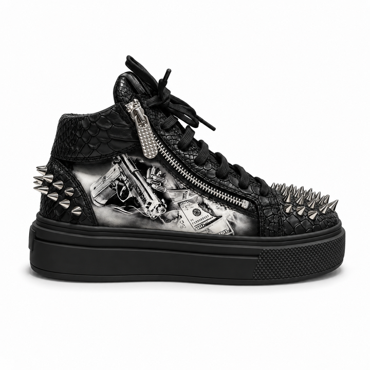 Sneakers Hi-Top, Piele, Narcos Black