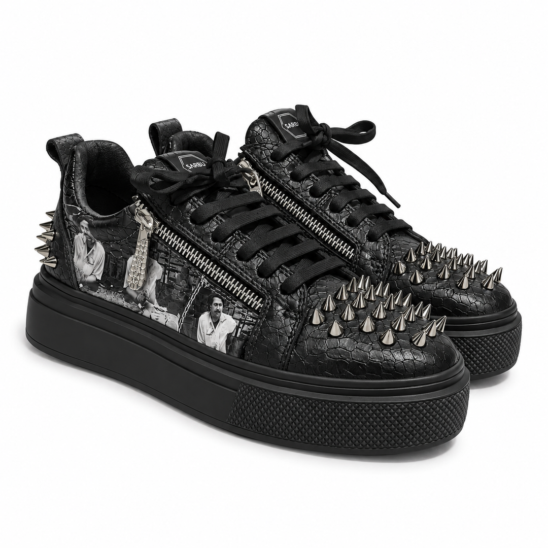 Sneakers Low-Top, Piele, Cartel Noir