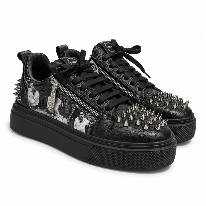 Sneakers Low-Top, Piele, Cartel Noir