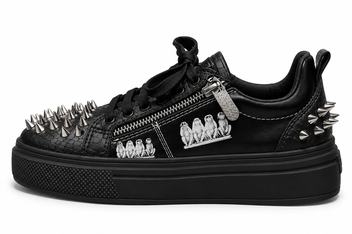 Sneakers Low-Top, Piele, Cartel Noir