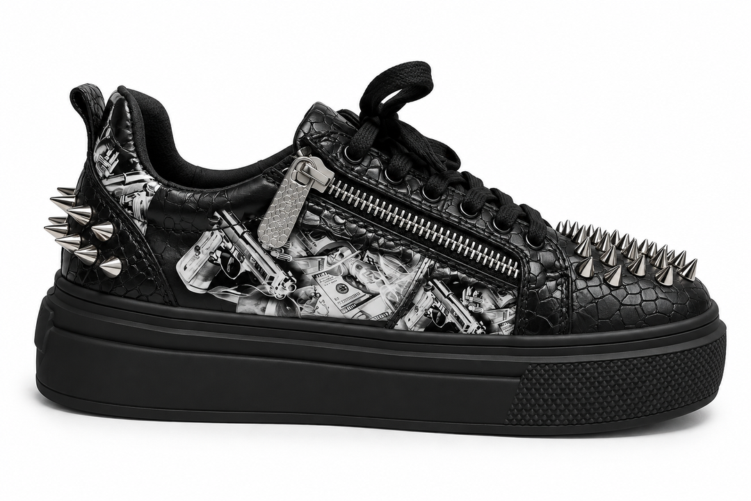 Sneakers Low-Top, Piele, Cartel Noir