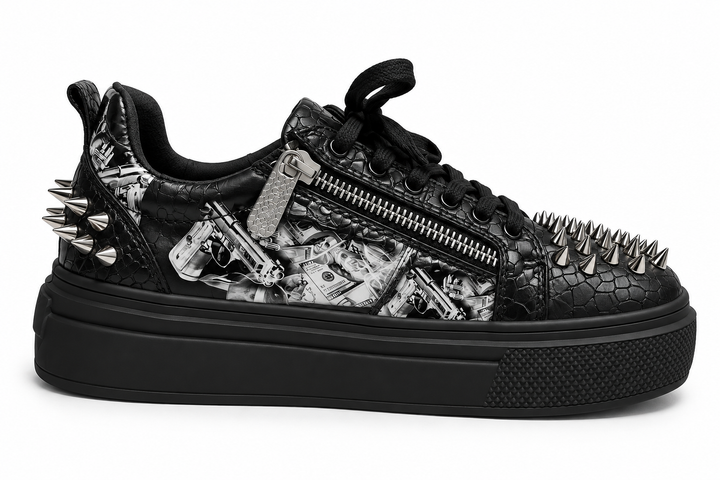 Sneakers Low-Top, Piele, Cartel Noir