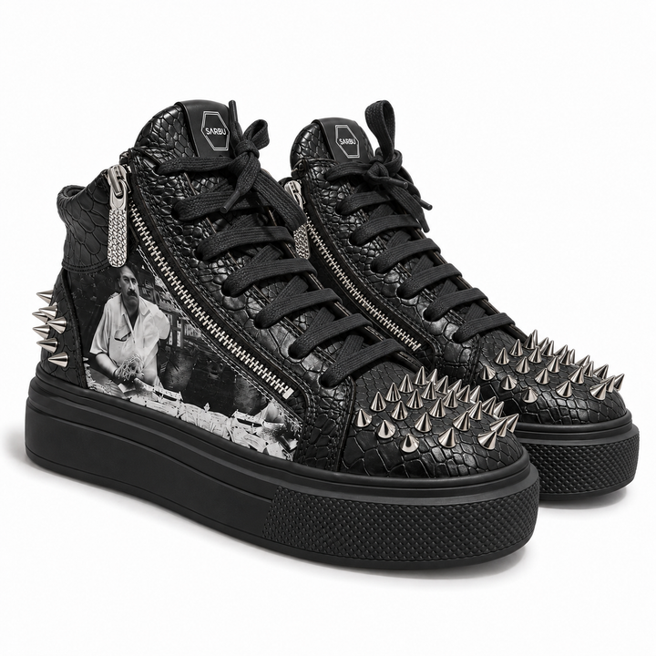 Sneakers Hi-Top, Piele, Narcos Black