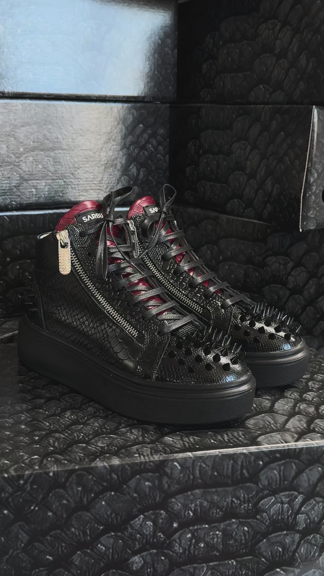 Sneakers Hi-Top, Piele, Obsidian Edge