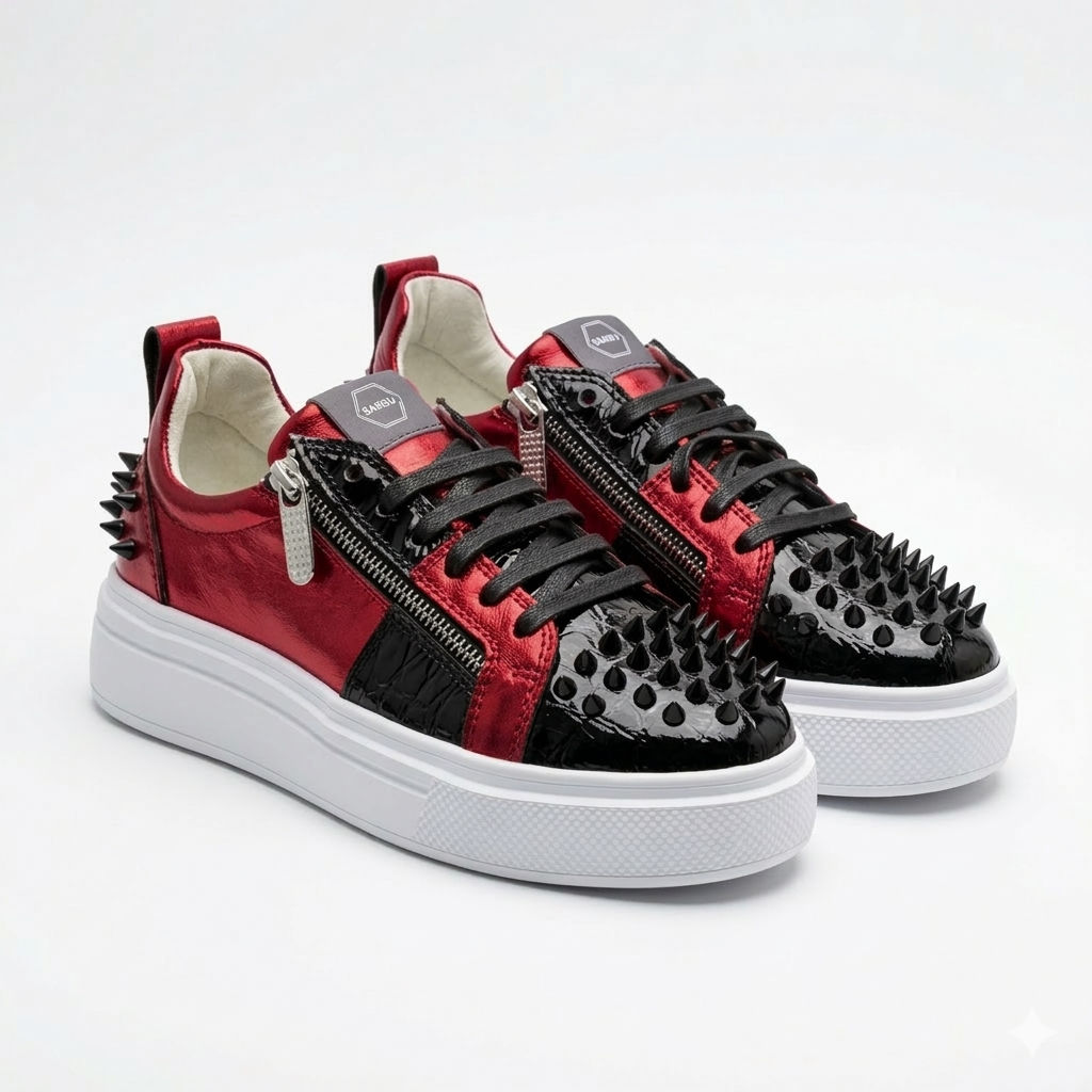 Low Sneakers Rosso Nero