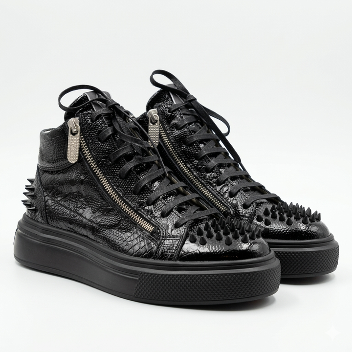 Sneakers Hi-Top, Piele, Black Imperium