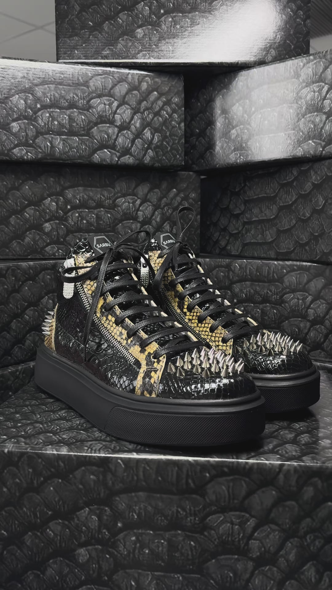 Sneakers Hi-Top, Piele, Dark Crown